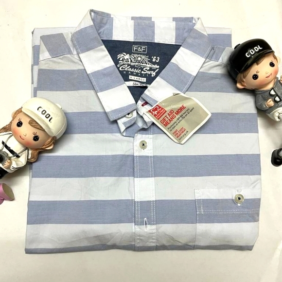 F&F Other - Stripes short sleeve button down shirt